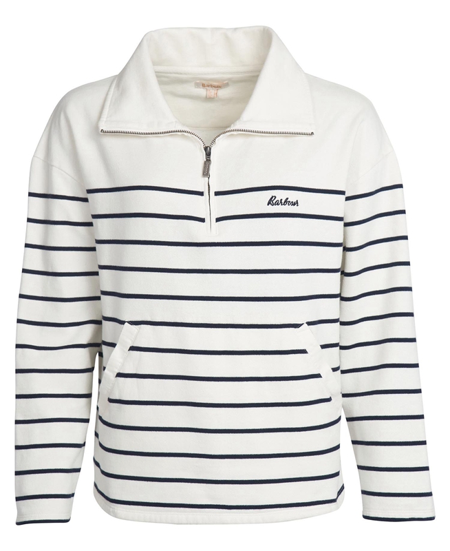 White Women's Barbour Cranmoor Sweatshirts | HQGY-90486