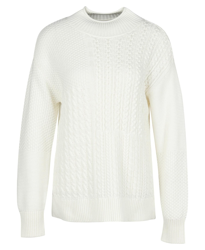 White Women's Barbour Fairbarn Knit Sweaters | OHKF-86901