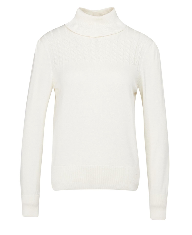 White Women's Barbour Scarlet Knit Sweaters | VESO-42051