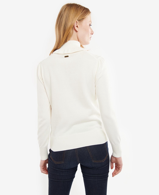 White Women's Barbour Scarlet Knit Sweaters | VESO-42051