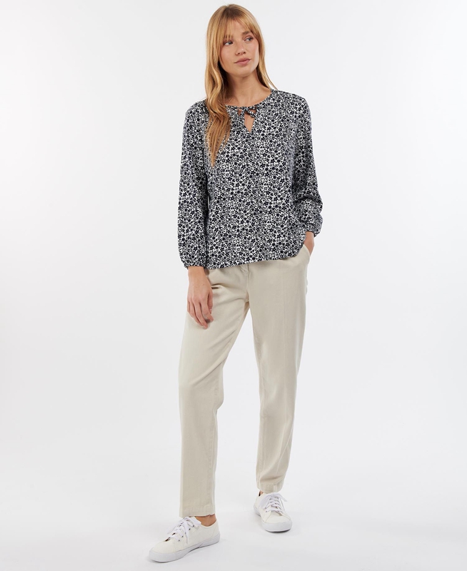 White Women's Barbour Seaholly Top T Shirts | PDXZ-71693