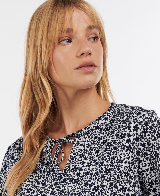 White Women's Barbour Seaholly Top T Shirts | PDXZ-71693