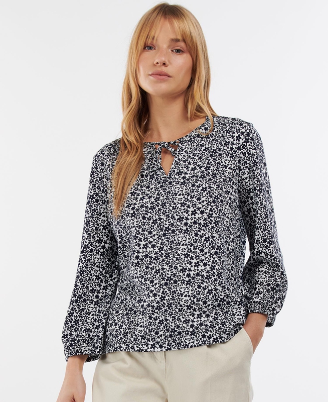 White Women\'s Barbour Seaholly Top T Shirts | PDXZ-71693