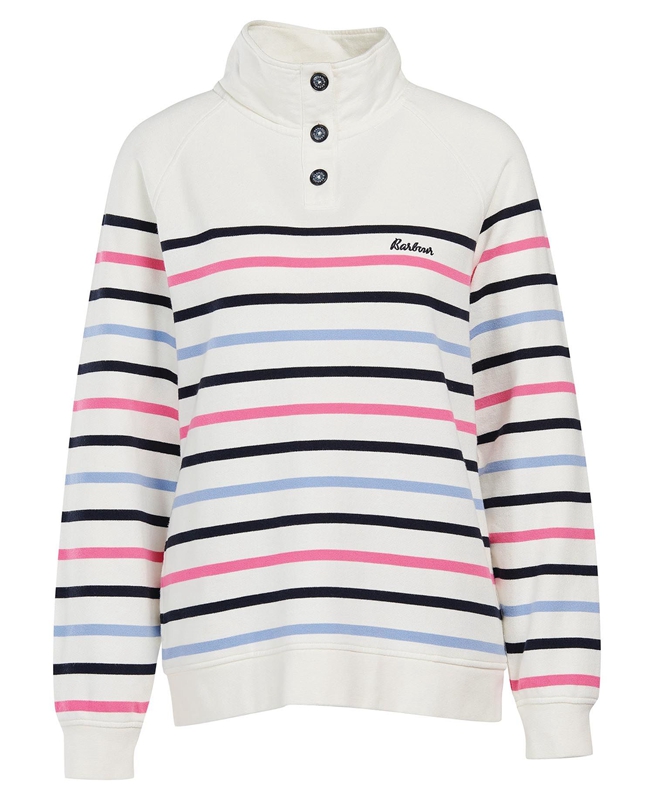 White Women's Barbour Spurrey Sweatshirts | OTFQ-60951