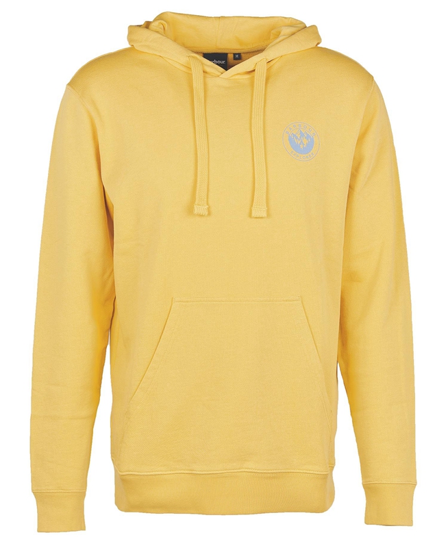 Yellow Men's Barbour Explorer Hoodie Sweatshirts | TRYW-75098