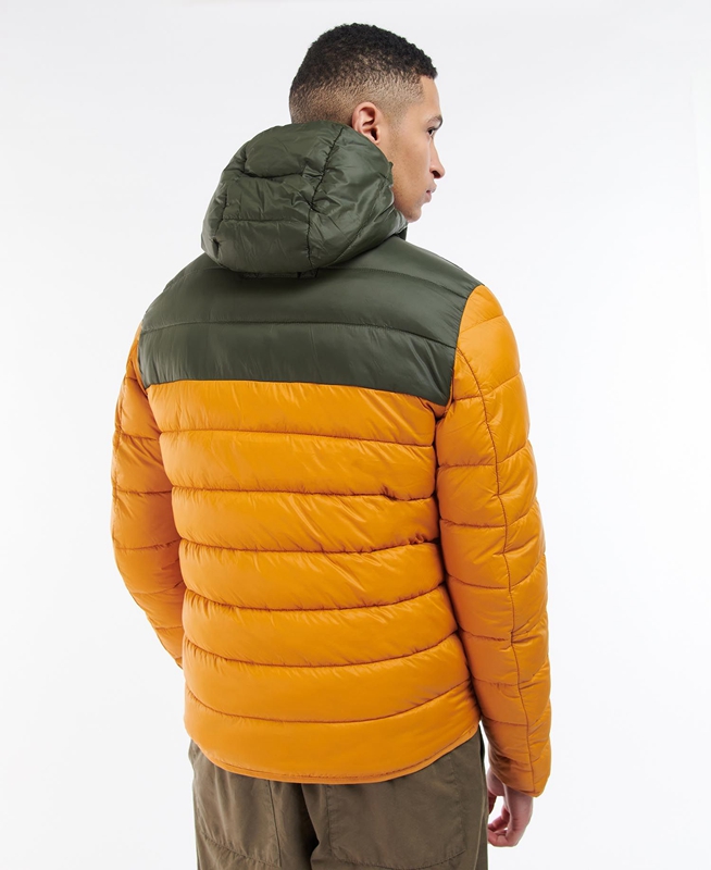 Yellow Men's Barbour Kendle Baffle Quilted Jackets | TKCU-83264